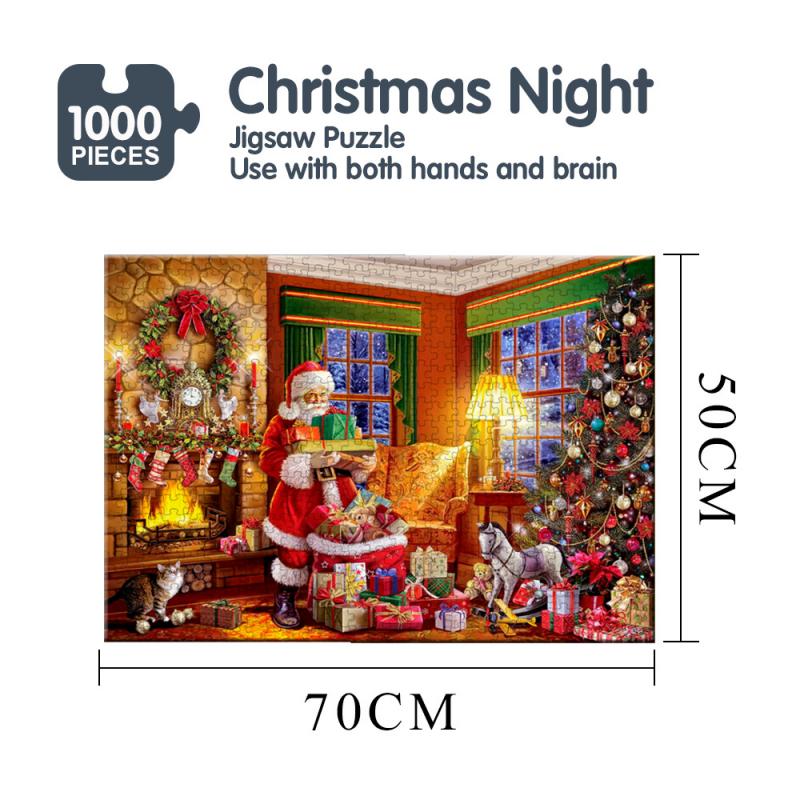 Deluxe-Santa Express Levering Kerst Puzzel 1000 Stuks Hoge Moeilijkheidsgraad Puzzel 1000 Stukjes Puzzel Thuis Muurschildering Puzzels