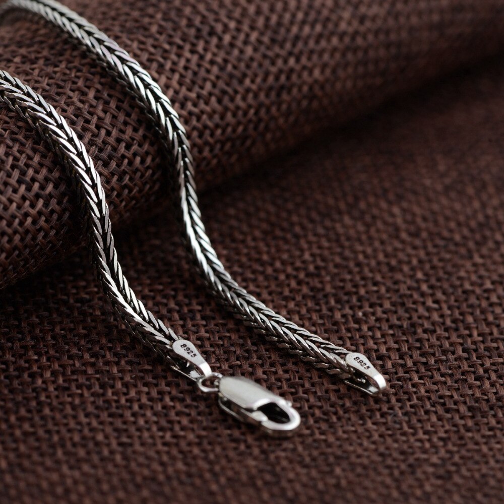 BALMORA Real 925 Sterling Silver Simple Retro Chains Necklaces for Women Men Couple Cool Snake Chain Jewelry 2.5mm 18-32 inch