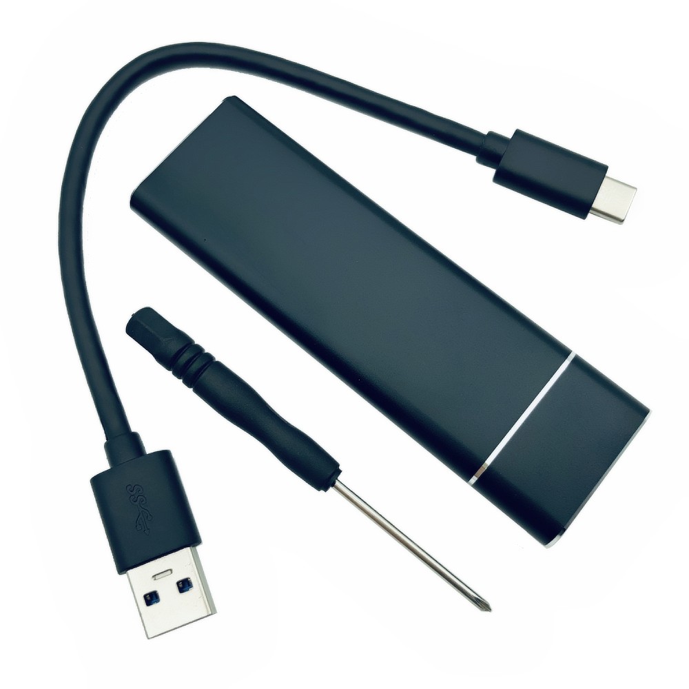 USB 3.1 naar M.2 NGFF SSD Harde Schijf Box Adapter Card HDD Behuizing Case met Type-C Kabel voor 2230/2242/2260/2280 m2 SATA SSD Case: Black