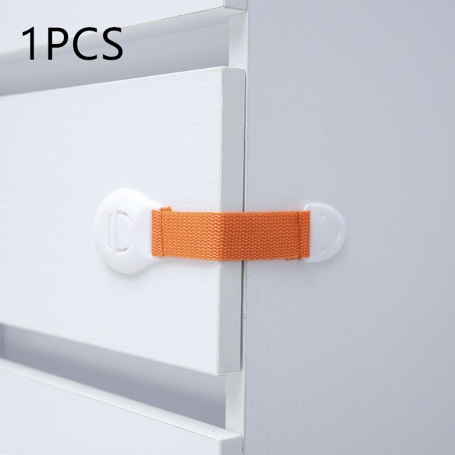 5Pcs Kind Veiligheid Kabinet Lock Baby Proof Beveiliging Protector Lade Deur Lock Kids Veiligheid Plastic Bescherming Kids Veiligheid Sloten: 1pc Orange