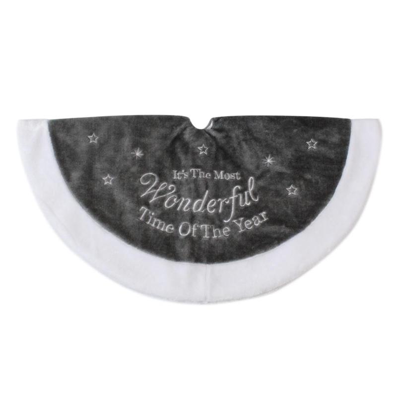 90 cm Grey Vrolijk Kerstboom Rok Tapijt Xmas Ornamenten Decoratie Schort