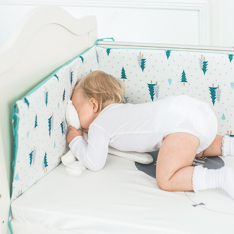 2 stks/set Babybedje Bed Dikker Bumpers Katoen Cartoon Veiligheid Bed Rond Kussen Cot Protector Kussens Pasgeborenen Bumper Room Decor