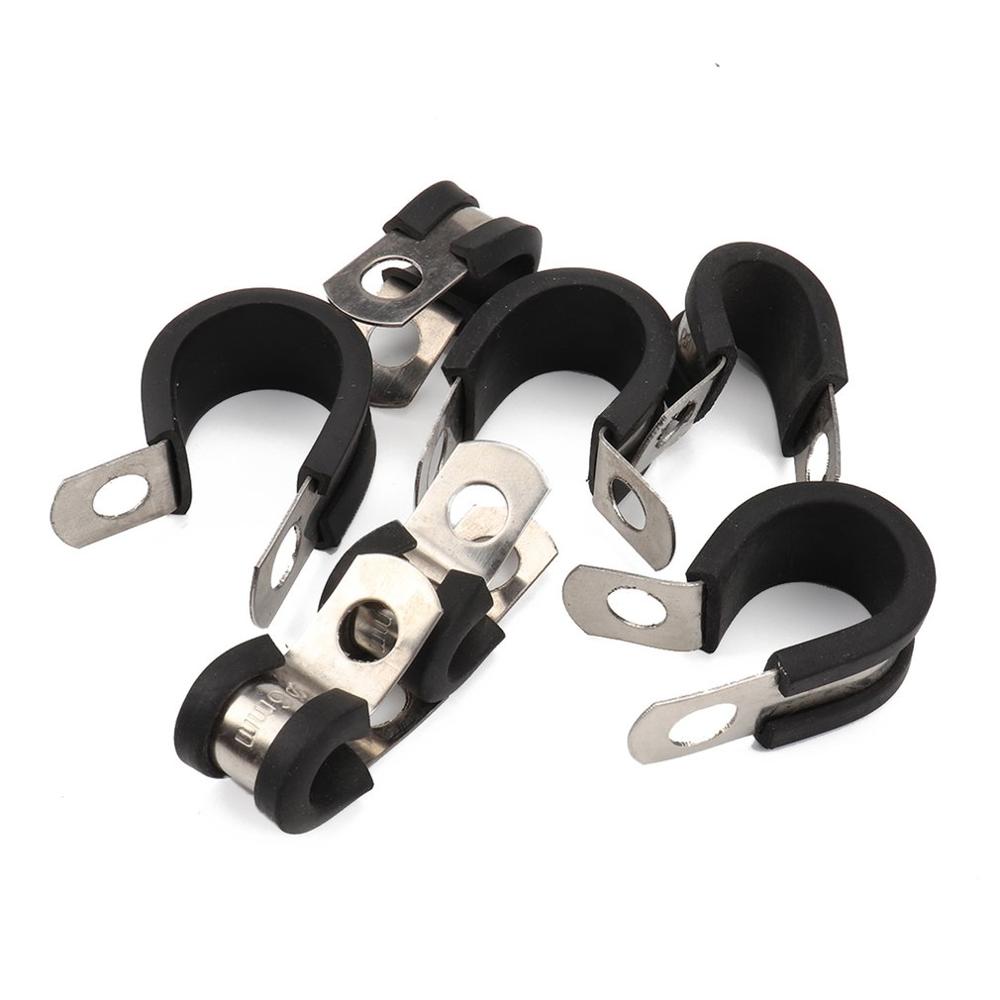 46pcs Rubber Cushioned Rvs Pijp Klemmen Kabel Klem Metalen Klem Buis Holder Auto auto Vervanging Kit
