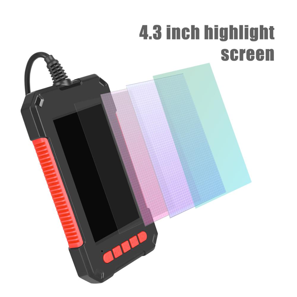 3.9 mm Industrial Endoscope Camera 1080P HD 4.3inch LCD Screen endoscope IP67 Waterproof borescope 8 LEDs 2600mAh Battery