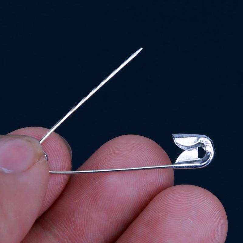 60pcs Silver Tone Metal Rvs Broche Badge Sieraden Veiligheidsspelden Bevindingen Naaien Ambachtelijke Accessoires Veiligheidsspelden 3/3. 5/4. 5