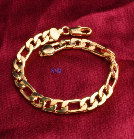 Exquisita Cadena de 10mm en color plateado para hombres y mujeres, cadena noble, pulsera de boda, abalorio de , de cumpleaños bonito para boda H091: LH024  8MM CHAIN