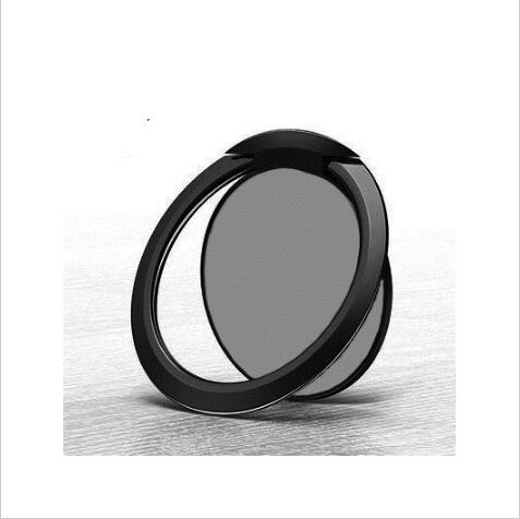 Mobile Phone Finger Ring 90 Degree Rotatable Smartphone Stand Holder For iPhone 8 7 6 6S 5 Samsung Huawei Metal Car Mount Stand: Black