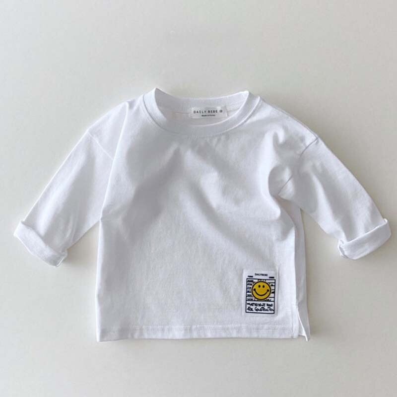 Kleidung Baby Mädchen T-Hemden Neugeborenen freundlicher Hemd Baumwolle Baby Jungen Kleidung Herbst Art Lange ärmeln Kirsche aufbringen Blusen Jungen: Weiß / 9m