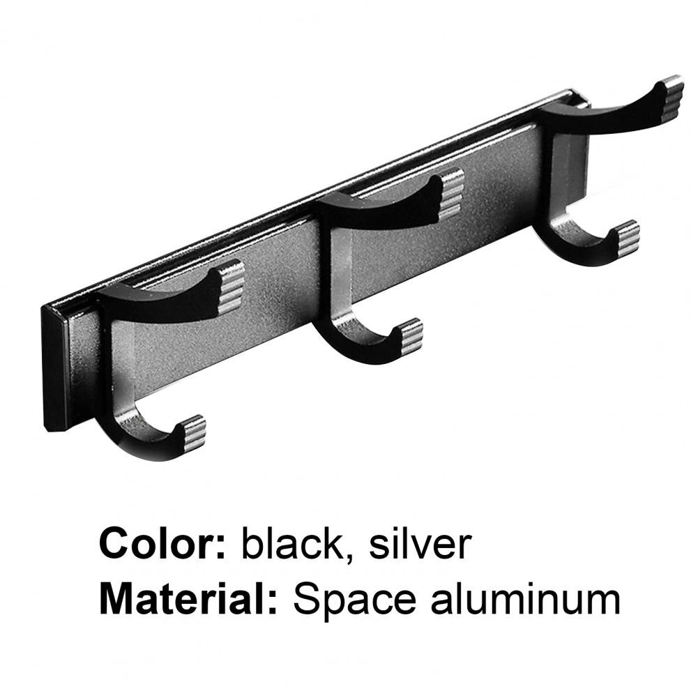 Hook Rack Sturdy Punch-free 2 Colors Coat Rack Hook Cupboard Leave Trace Space Aluminum Durable Portable