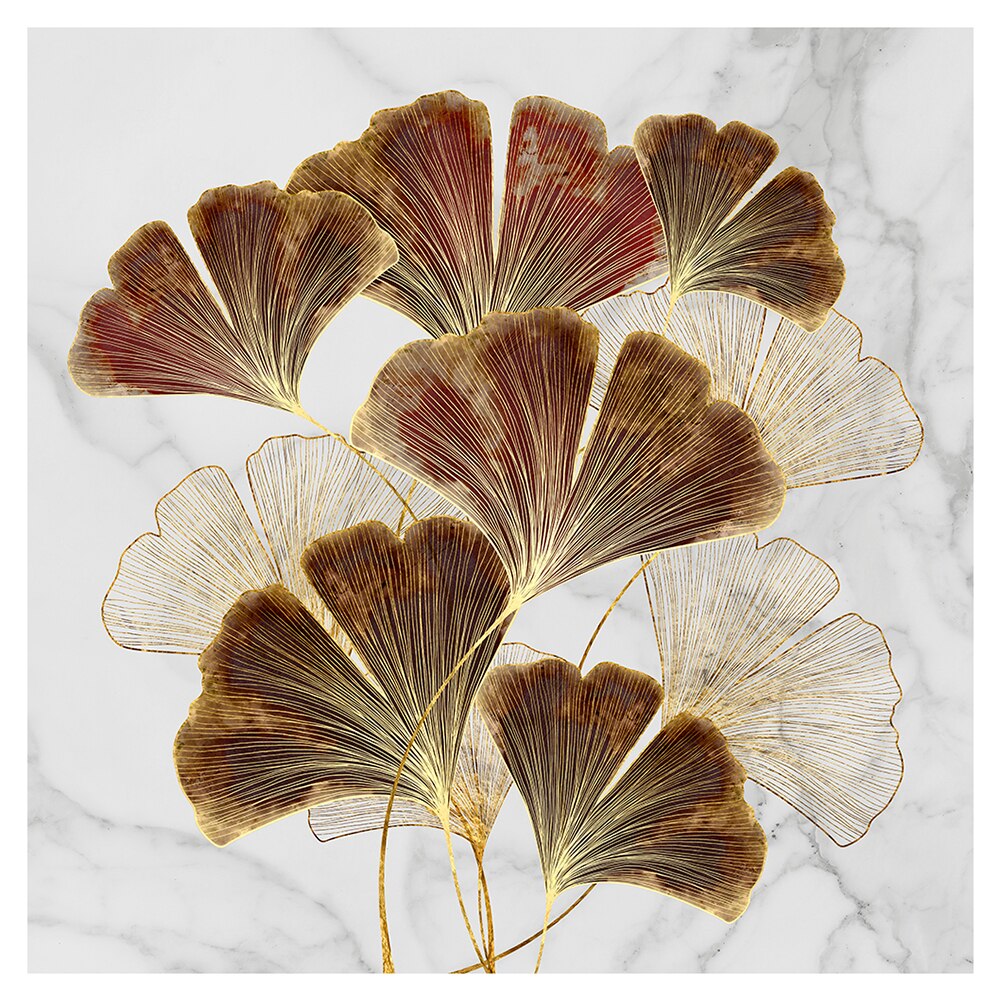 Ginkgo Blad Kruissteek Stilleven Serie Kit Ecologische Katoenen Draad 11CT Gedrukt Borduurwerk Diy Decoratie 60x60cm: B 60X60cm