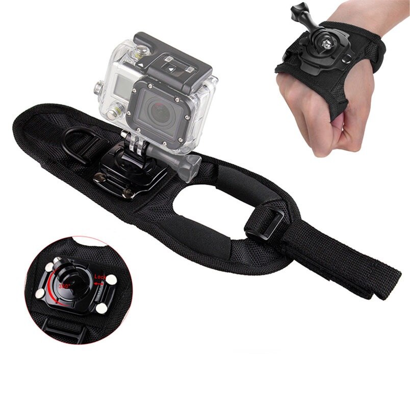 Handschuh Handgelenk Band 360 Grad Schwenker Drehung Hand Gurt Gürtel Stativ Halterung für GoPro Xiaomi Yi OSMO MAX SJCAM SJ4000 SJ5000 Kamera