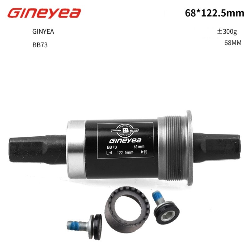 GINEYEA – support de pédalier carré BB73 pour vtt 68mm, roulement BB: BB73-122.5mm