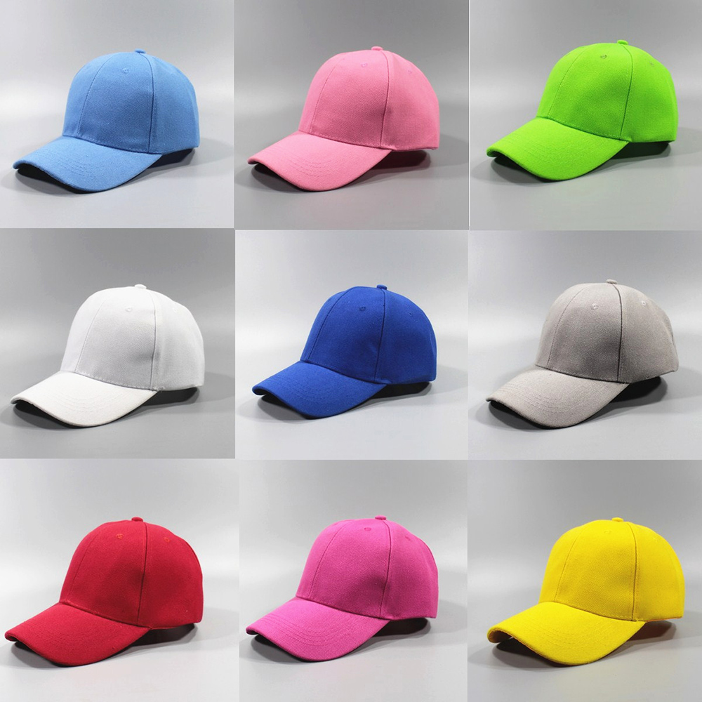 Baseball Cap For Men Women Summer Hat Solid Color Velcro Adjustable Unisex Spring Shade Hip Hop Men Baseball Cap Black White