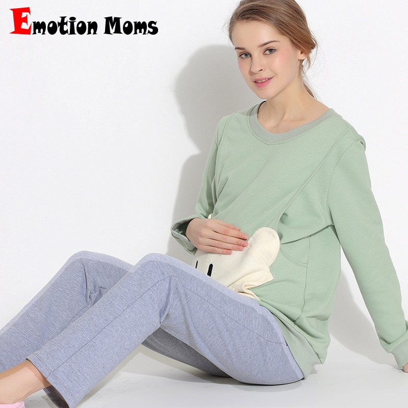 Emotion Mütter mutterschaft nachtwäsche setzt Schwangerschaft Pyjama Nachtwäsche pflege kleidung stillen Pyjama Anzug für schwangere frauen