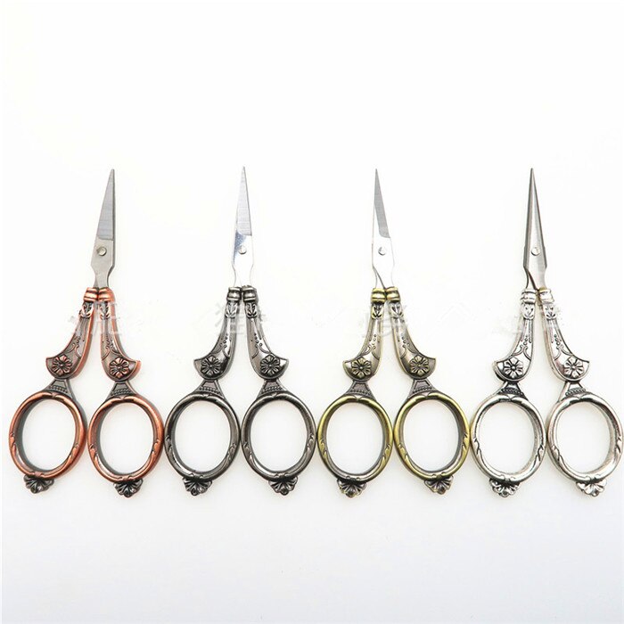 Retro Goud Zilver Gesneden Kruissteek Rvs Schaar Papier Handwerk Diy Stof Cutter Office Home Supply Tool: Any Color