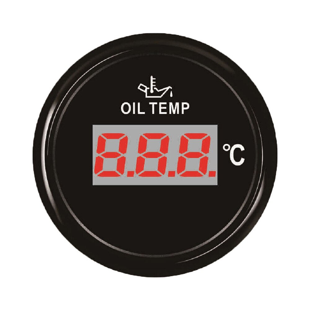 Universal 2"(52mm) Oil Temp Gauge Meter 50-150 with Red Backlight 12V 24V for Car Boat: Digital-BN