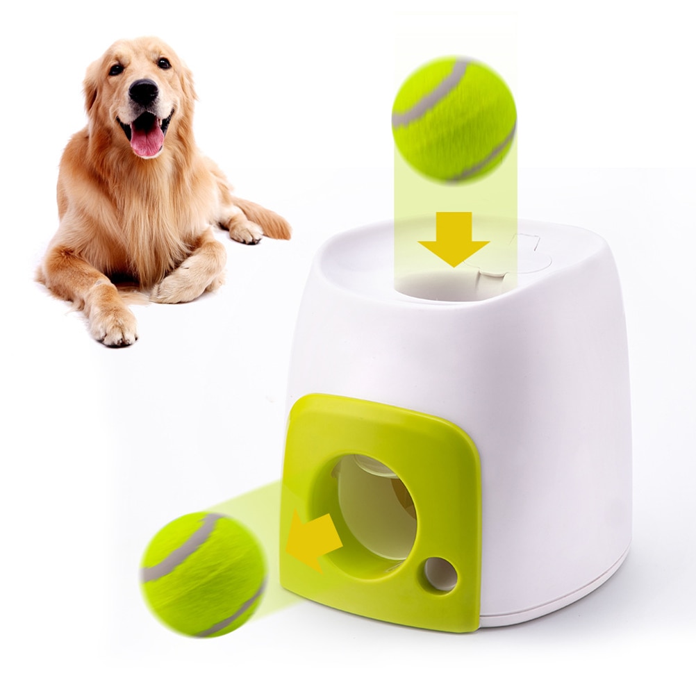 Double-hole Dog Tennis Food Reward Machine Pet Toy Dog Interactive Training Smart Feeder Tennis Leaker Balls Plastic