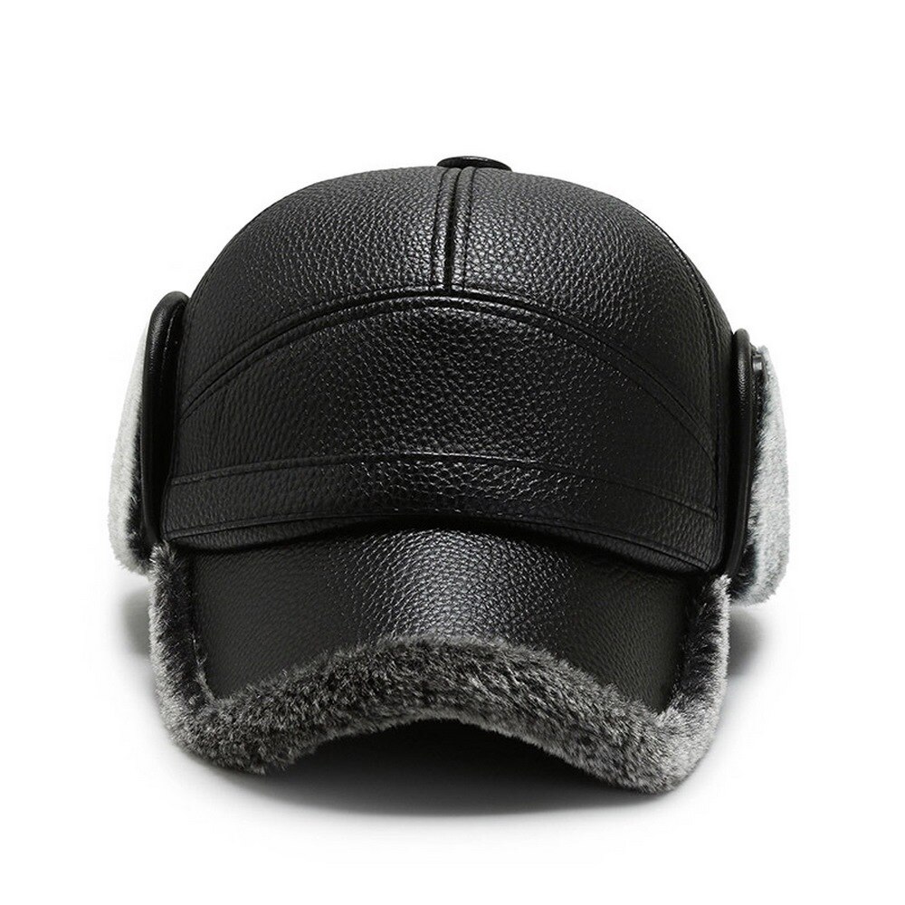 Gorra de invierno para hombre, estilo informal con protección para los oídos, visera cálida de felpa interna, sombreros geniales para ciclismo al aire libre
