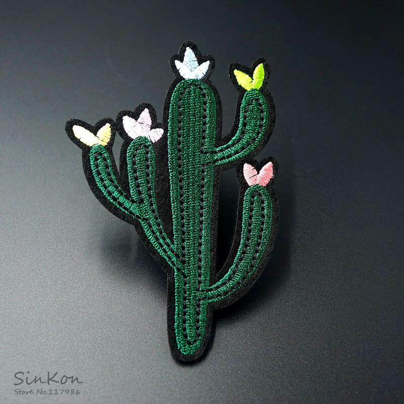 Cactus Size:7.0X10.4 Cm Ijzer Op Patch Geborduurde Applique Naaien Kleding Stickers Kledingstuk Kleding Accessoires Badges