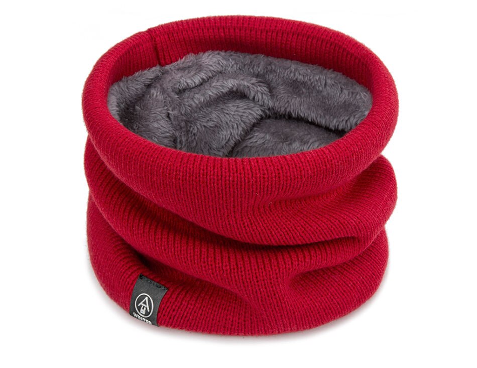 Winter Sjaals Baby Kinderen Jongen Meisje Katoenen Sjaal Mannen Vrouwen Unisex Gebreide Herfst Warm Sjaals Dikker Wol Plus Fluwelen: red