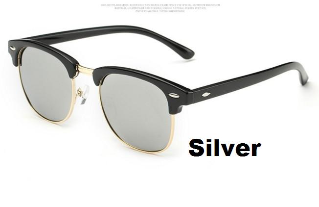 F3 Classic Half Metal Gepolariseerde Zonnebril Mannen Vrouwen Spiegel Zonnebril Mode Vrouwelijke Gafas EEN UV400: Silver
