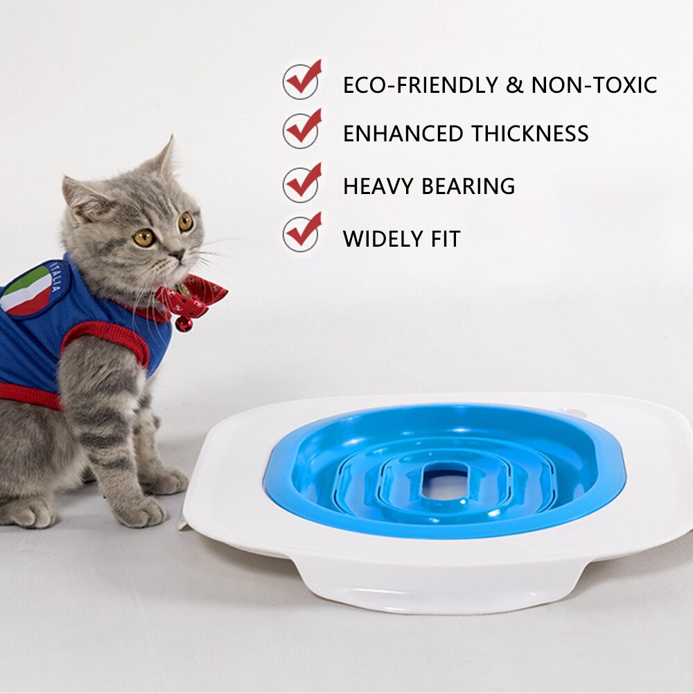 Plastik kat toilet træningssæt kattebakke bakke sæde pottetræner kæledyr kat rent kæledyr toilet træner til katte kæledyr toiletartikler