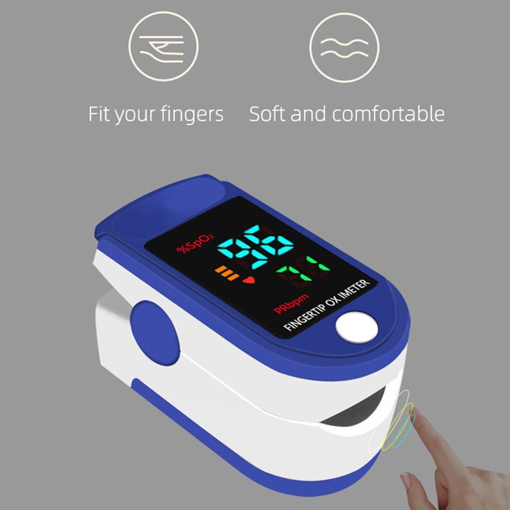 Mini Digitale Vinger Oximeter Met Riem Lanyard Vingertop Pulsoxymeter Bloedzuurstofverzadiging Monitor Led Hartslagmeter