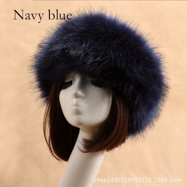Winter Dikke Harige Haarband Fluffy Russische Faux Fur Vrouwen Meisje Bont Hoofdband Hoed Winter Outdoor Earwarmer Ski Hoeden: 6