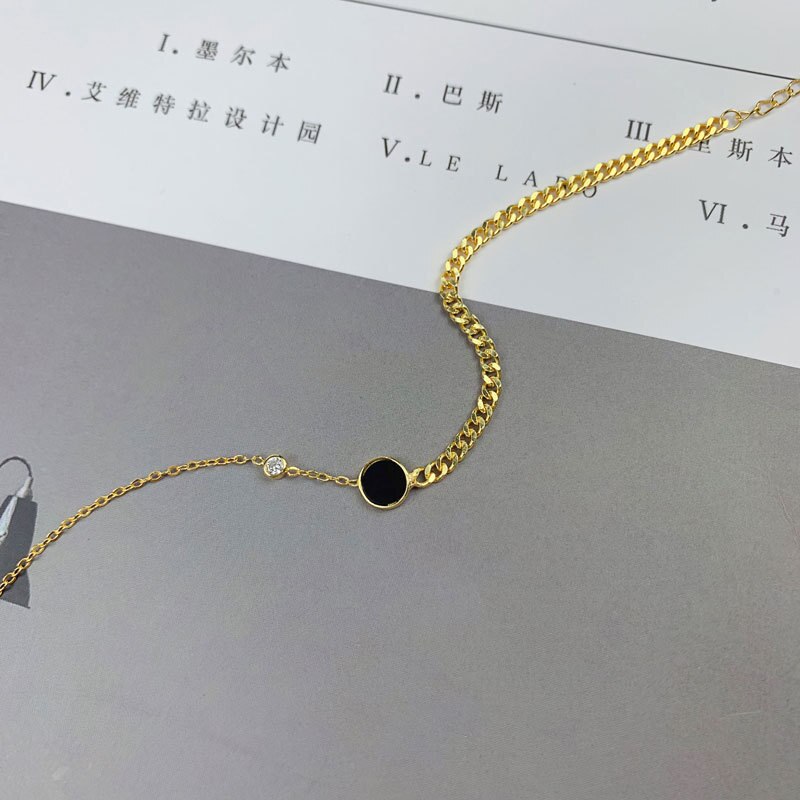 Louleur 925 Sterling Zilveren Enkelbanden Ronde Zwarte Zirkoon Mode Verstelbare Enkelbanden Voor Vrouwen Zomer Sieraden Trend 18K Gold