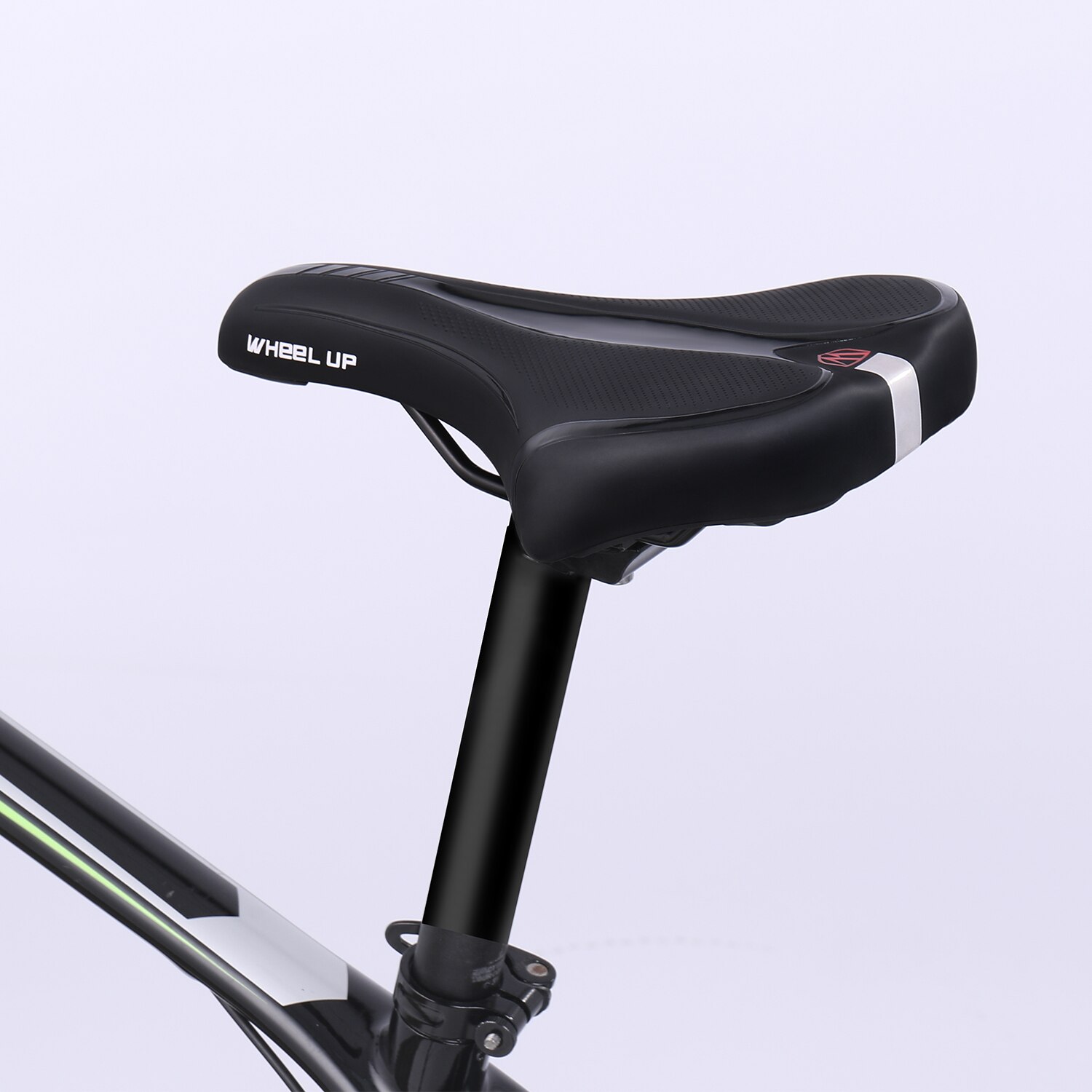 Cycling MTB Bike Seat Fiber+Leather Mountain Bike Bicycle Skidproof Saddle Seats Silica Gel Black Bicycle Cushion