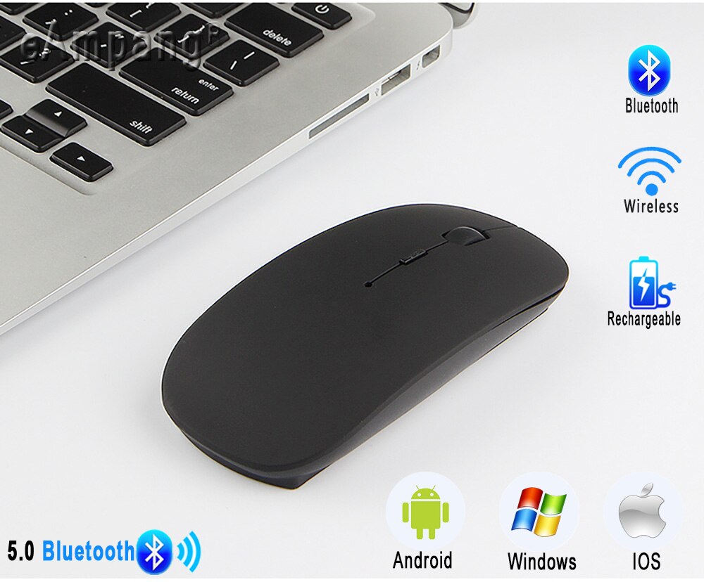 2.4G Wireless Mouse for Huawei T10 10s Matepad 10.4 Pro 10.8 Mediapad T5 M5 lite10 M6 10.8 Tablet Rechargeable Mouse: Black