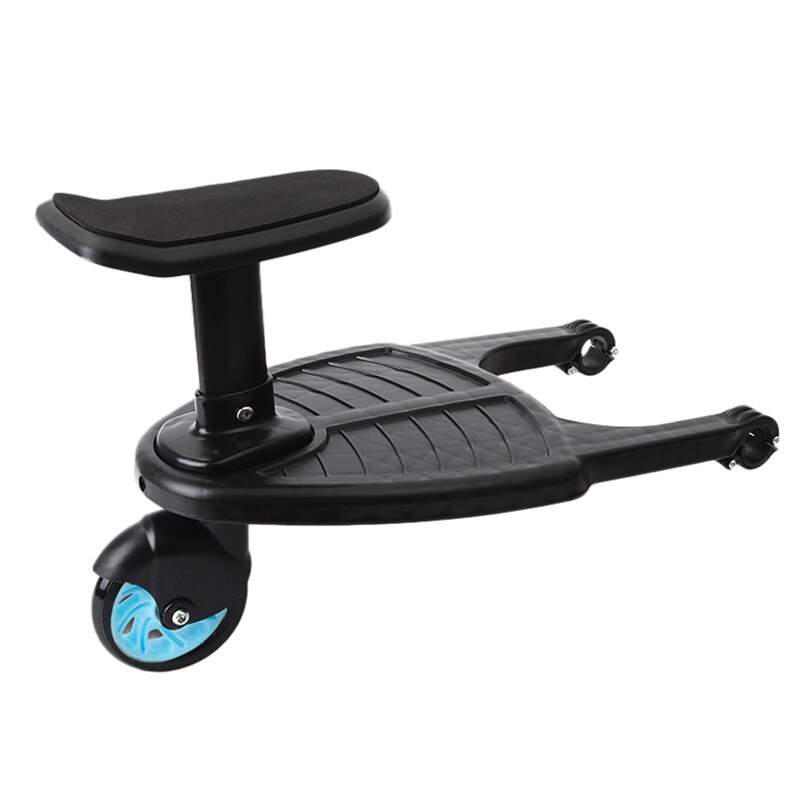 Baby Stroller Wheeled Buggy Board Kids Buggy Wheel Board Stroller Step Stand Ride On Boards Plate Detachable Seat: Blue