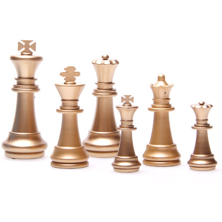 Super Big Home International Chess Set Magnetic Foldable Board With Golden Silver Chess set