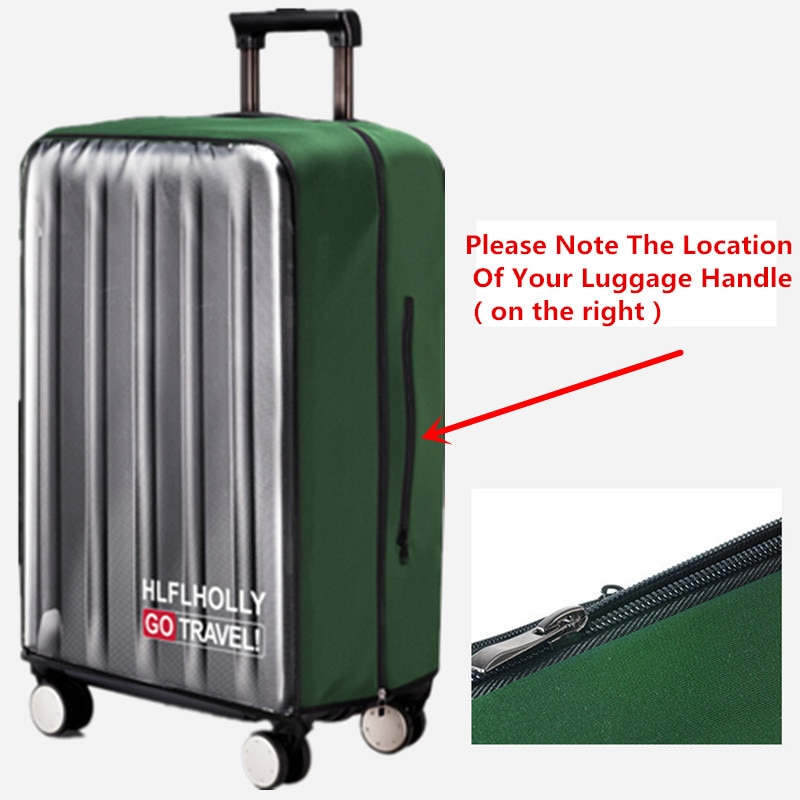 Pvc gennemsigtigt bagagerumscover til bagage elastisk vandtæt trolley kuffert regntasker rejse kuffert tilbehør 18-30 tommer trolley