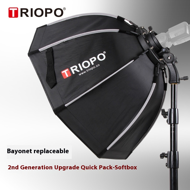 TRIOPO 55cm 65cm 90cm 120cm plegable octagonal Softbox S soporte empuñadura de mano para Godox V860III TT600 Yongnuo Speedlite Flash Light