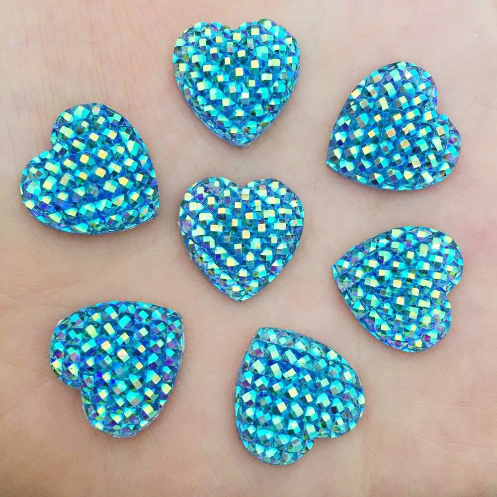 40Pcs Ab Hars 16Mm Hart Plaksteen Rhinestone Ornamenten Diy Wedding Applicaties Knoppen SD26 * 2