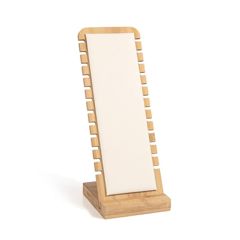 Bamboe Sieraden Display Standaard Ketting Display Stand Houten Meerdere Ketting Schildersezel Showcase Display Houder Voor Kettingen: White