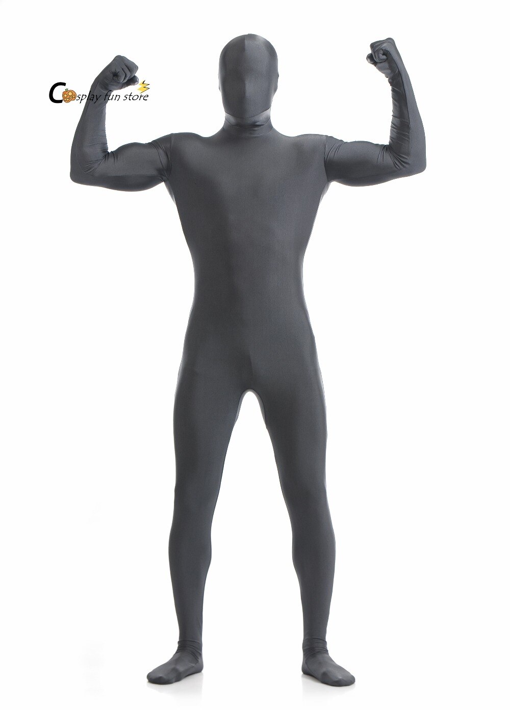 Volwassen Full Body Spandex Lycra Zentai Pak Sliver Zwarte Strakke Pakken Pure Kleur Halloween Party Unitard