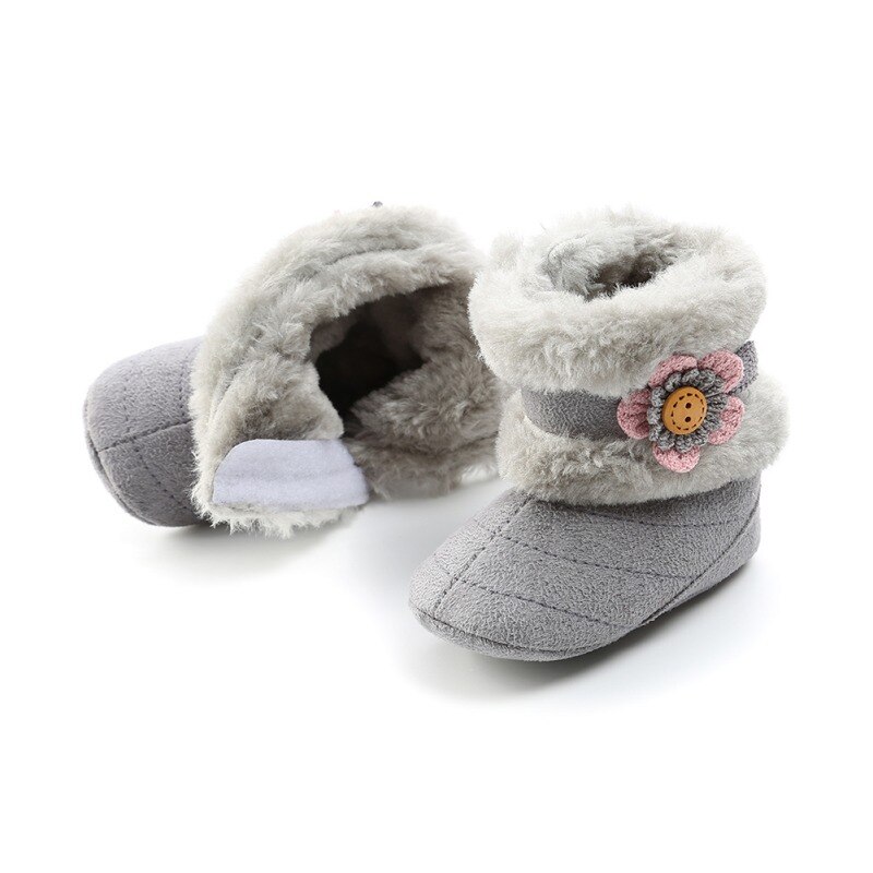 Bottes bébé fille belles fleurs Plus velours fond doux bébé bambin bottes doux en peluche bébé bottes chaussures