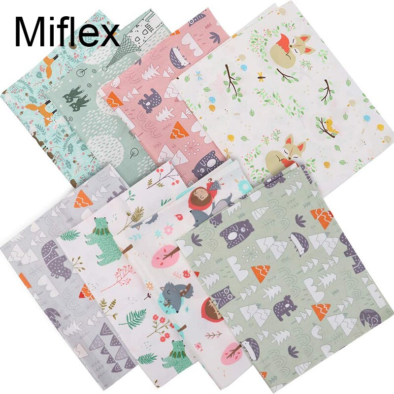 Miflex Craft Stof Quilten Pre-Cut Pleinen Naaien Fat Quarters Bundel Multi-color Katoen Stof Patchwork 8 Stuks