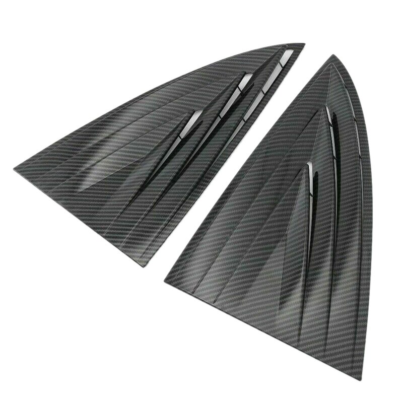 for Tesla Model 3 Carbon Fiber Style Rear Window Blinds Trimming Accessories 2Pc Black