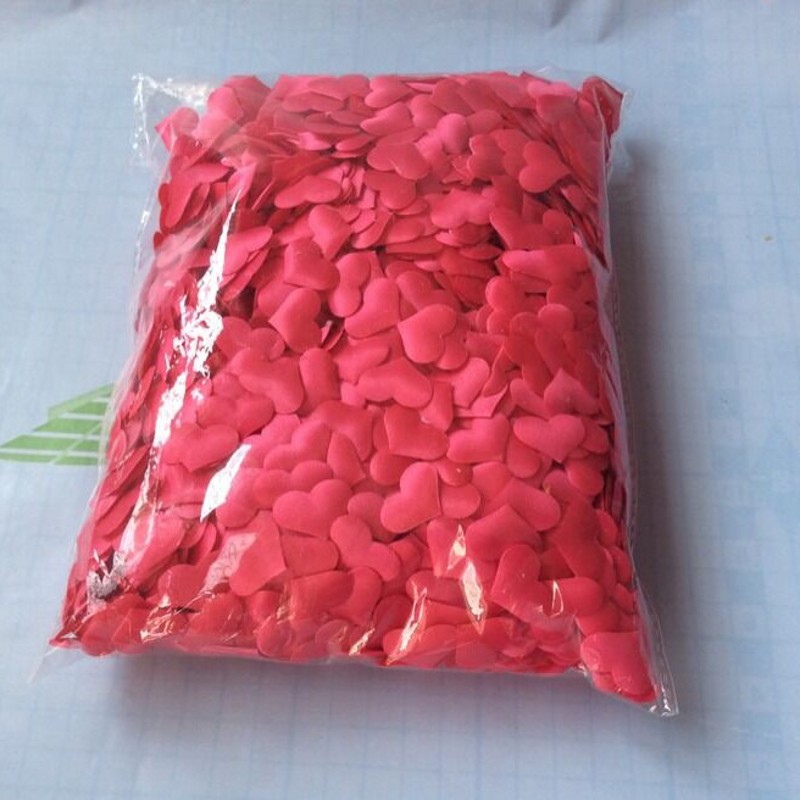 Pétalos de flores de confeti de corazón pequeño, esponja 3D de 2cm, pétalos para bodas, accesorio nupcial, decoraciones para fiestas, 1000 Uds./1 lote SJ012: red