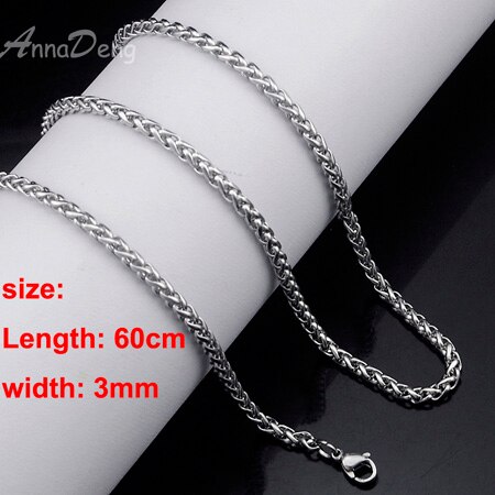 CHIMDOU Stainless Steel Chain Necklace For Men Women Snake Chain DIY long chain Jewelry Accessories: wheat chain 60cm