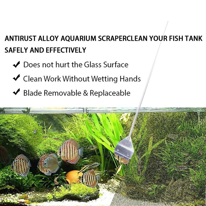 Aquarium Algae Scraper Fish Tank Glass Cleaner Aquatic Water Live Plant Grass Cleaning Multi-Tool Cleaner Kit