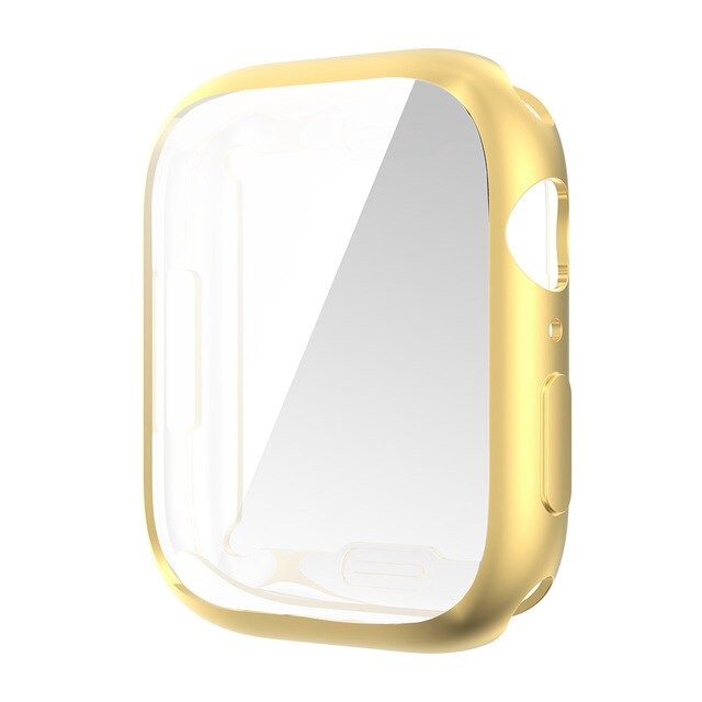 Coque de protection antichoc complète en TPU pour Apple Watch, pour Apple Watch série 7, 45MM, 41MM: Gold / Series 7 45MM