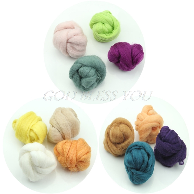 20 kleuren Wol Corriedale Needlefelting Top Zwervende Geverfd Spinning Nat Vilten Fiber