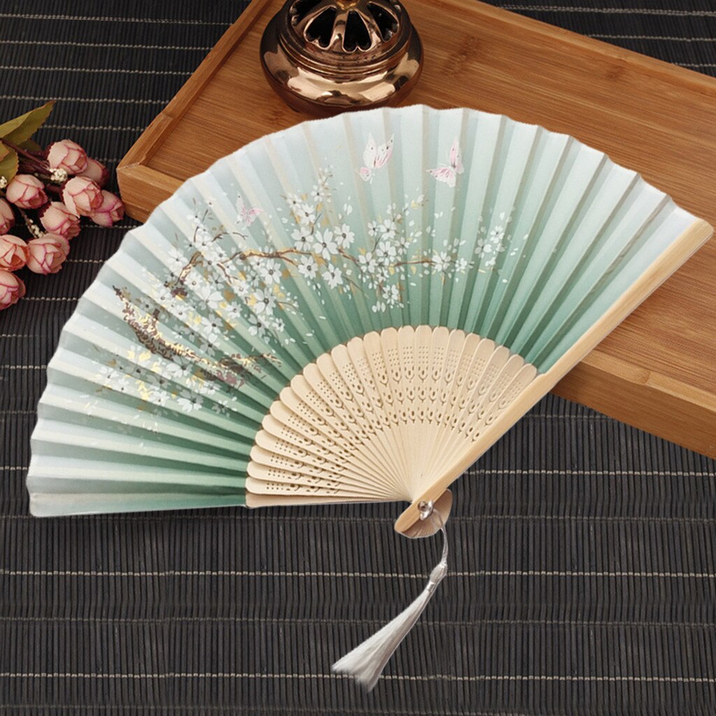 Handheld Fans Folding Fans Bamboo Fans Women's Hollowed Bamboo Hand Holding Summer Held Fan Home Improvement #30: D