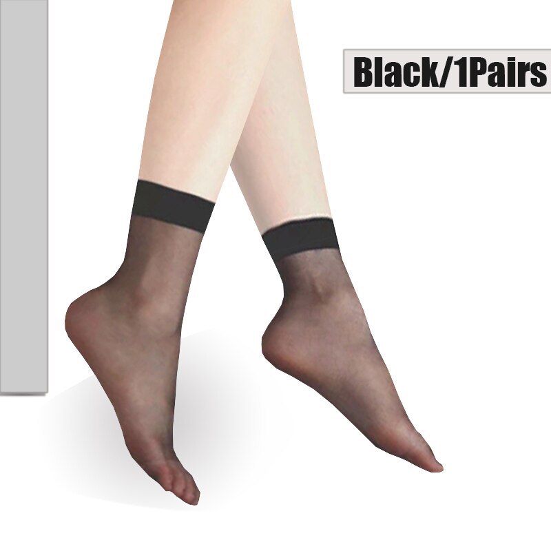 4Pairs Lente Zomer Fluwelen Zijde Vrouwen Sok Katoen Onderkant Avondmaal Zachte Klassieke Ultradunne Comfortabele Transparant Casual Sokken: 1Black