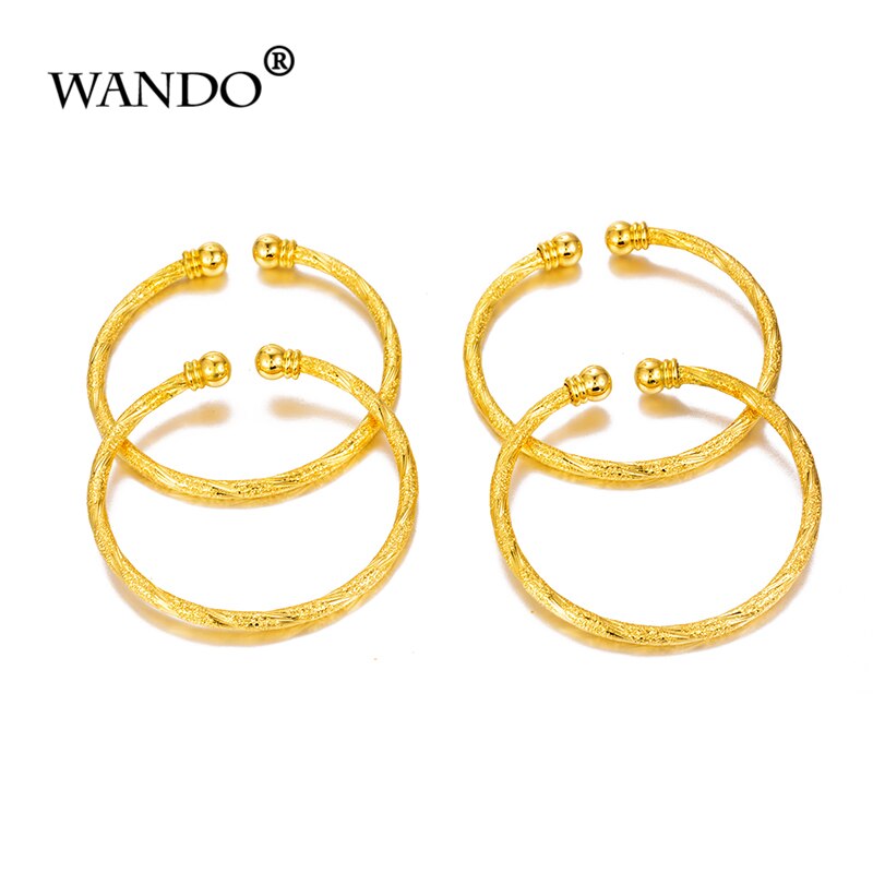 WANDO 2 pcs/lot Dubai or bébé Bracelet bijoux pour garçons Girls18K couleur or éthiopien enfants bracelets Bracelet bijoux b77