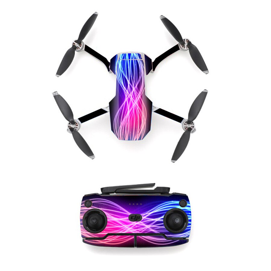 Pegatina de piel de estilo de línea hermosa para Mini Dron DJI Mavic y control remoto, calcomanía de vinilo, cubierta de piel, 13 estilos disponibles: Style 8